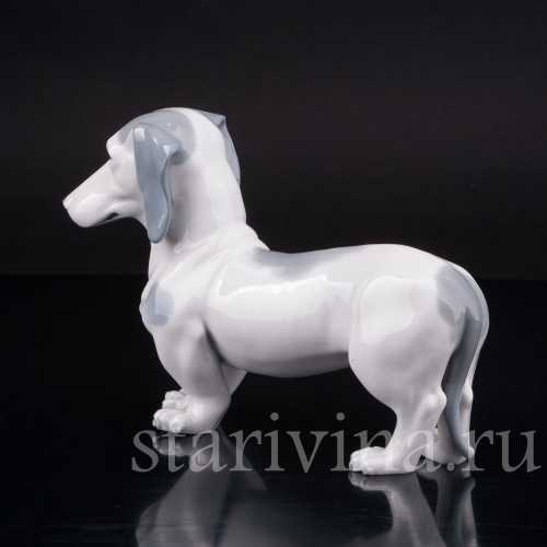 Статуэтка собаки из фарфора Такса, Metzler & Ortloff, Германия, 1890-45 гг.