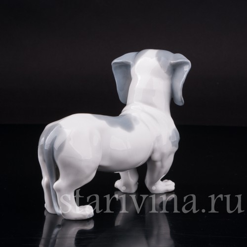 Статуэтка собаки из фарфора Такса, Metzler & Ortloff, Германия, 1890-45 гг.