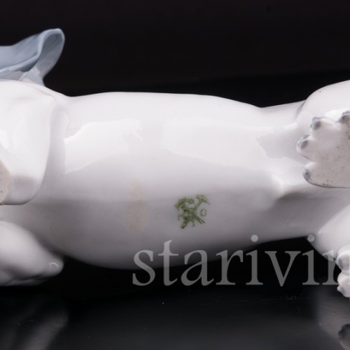 Статуэтка собаки из фарфора Такса, Metzler & Ortloff, Германия, 1890-45 гг.