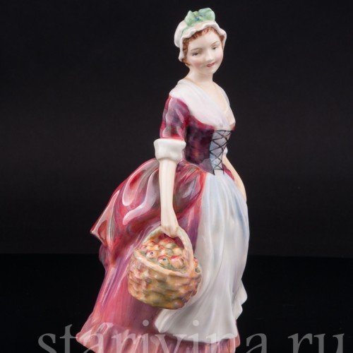 Фарфоровая статуэтка Пруденс, девушка с корзиной яблок, Royal Doulton, Великобритания, 1947-55 гг.