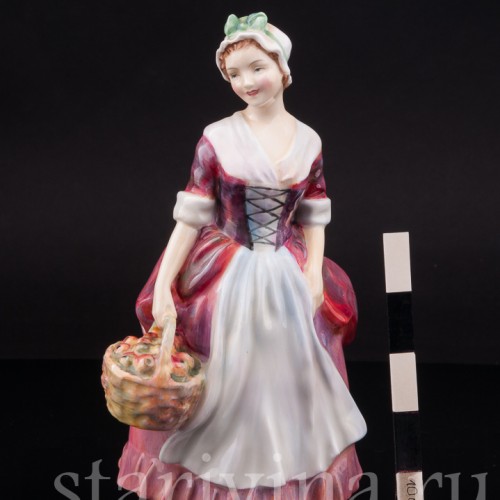Фарфоровая статуэтка Пруденс, девушка с корзиной яблок, Royal Doulton, Великобритания, 1947-55 гг.