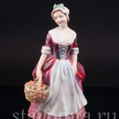 Фарфоровая статуэтка Пруденс, девушка с корзиной яблок, Royal Doulton, Великобритания, 1947-55 гг.