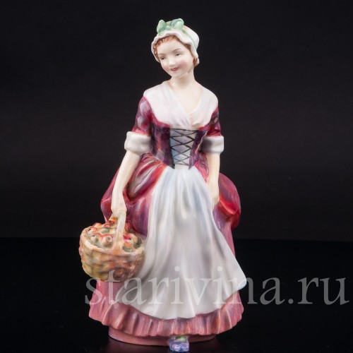 Фарфоровая статуэтка Пруденс, девушка с корзиной яблок, Royal Doulton, Великобритания, 1947-55 гг.