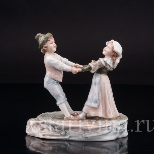 Фарфоровая фигурка Танцующие дети, миниатюра, Karl Ens, Германия, нач. 20 в.