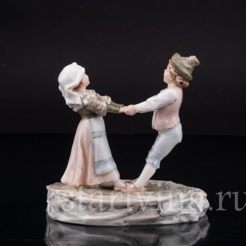 Фарфоровая фигурка Танцующие дети, миниатюра, Karl Ens, Германия, нач. 20 в.