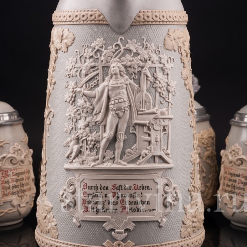 Анткварные Кувшин и 4 кружки, Villeroy & Boch, Германия, кон. 19 - нач. 20 в