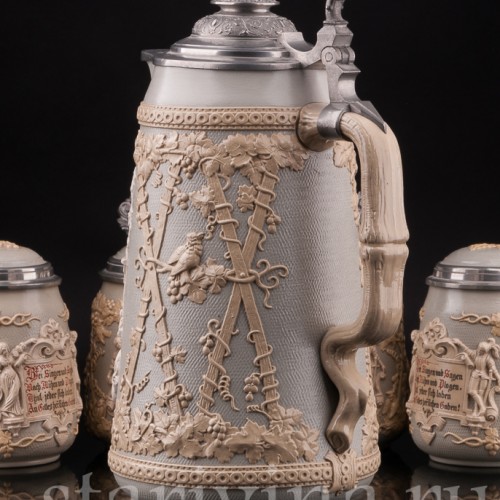 Анткварные Кувшин и 4 кружки, Villeroy & Boch, Германия, кон. 19 - нач. 20 в