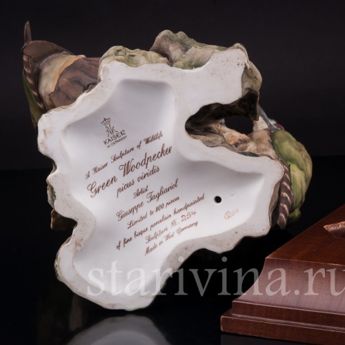 Фарфоровая статуэтка птиц Пара зеленых дятлов, Alka Kaiser, Германия, до 1991 г.