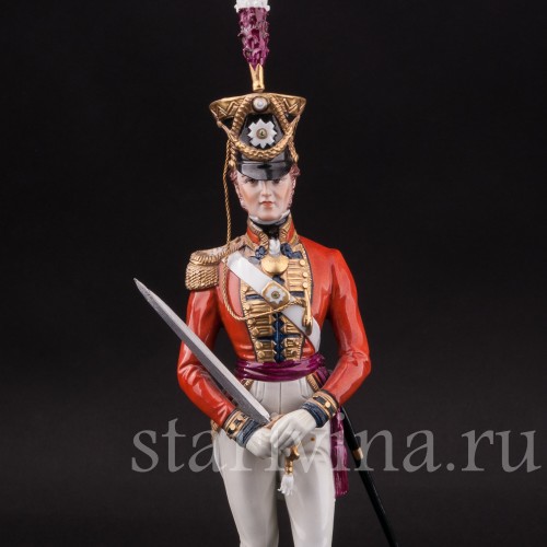Фарфоровая статуэтка Офицер королевской гвардии, 1822 г, Sitzendorf, Германия, вт. пол. 20 в.