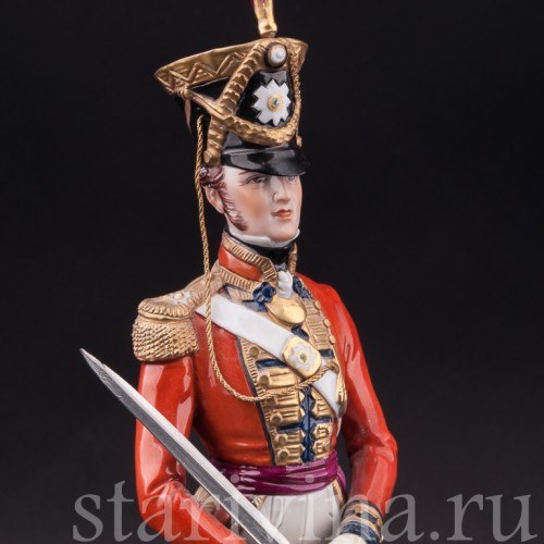 Фарфоровая статуэтка Офицер королевской гвардии, 1822 г, Sitzendorf, Германия, вт. пол. 20 в.