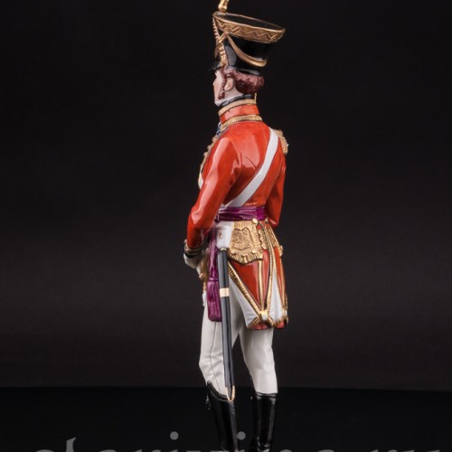 Фарфоровая статуэтка Офицер королевской гвардии, 1822 г, Sitzendorf, Германия, вт. пол. 20 в.