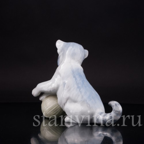 Фарфоровая фигурка Котёнок с клубком, Karl Ens, Германия, 1930-40 гг.