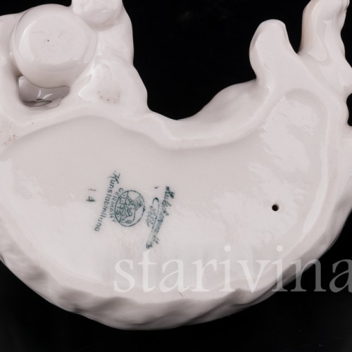 Фарфоровая фигурка Котёнок с мячиком, Hutschenreuther, Германия, 1938-55 гг.