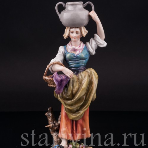 Фарфоровая статуэтка Уличная торговка, Richard Eckert & Co, Германия, кон. 19 в.