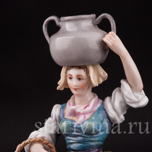 Фарфоровая статуэтка Уличная торговка, Richard Eckert & Co, Германия, кон. 19 в.