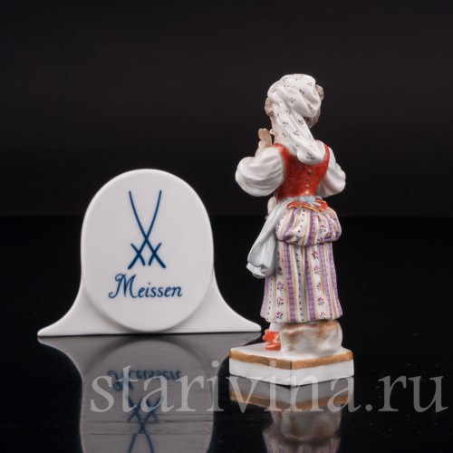 Фарфоровая статуэтка Девочка с овечкой, Meissen, Германия, сер. 19 - нач. 20 вв.