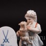 Фарфоровая статуэтка Девочка с овечкой, Meissen, Германия, сер. 19 - нач. 20 вв.