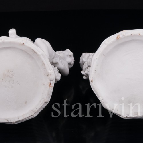 Фарфоровые Корзинки Путти с виноградом, Scheibe-Alsbach, Германия, сер. 20 в.