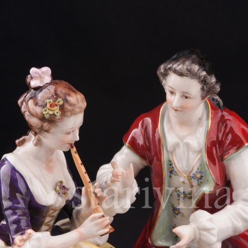 Фарфоровая статуэтка Урок музыки, Volkstedt, Германия, кон. 19 - нач. 20 вв.