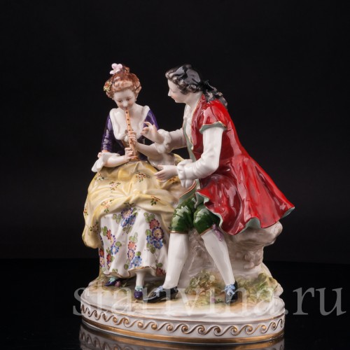 Фарфоровая статуэтка Урок музыки, Volkstedt, Германия, кон. 19 - нач. 20 вв.