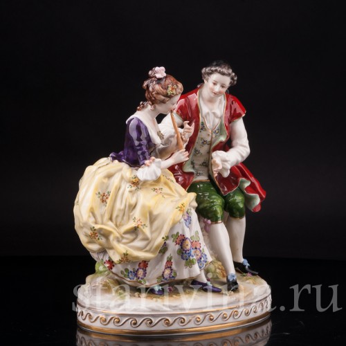 Фарфоровая статуэтка Урок музыки, Volkstedt, Германия, кон. 19 - нач. 20 вв.