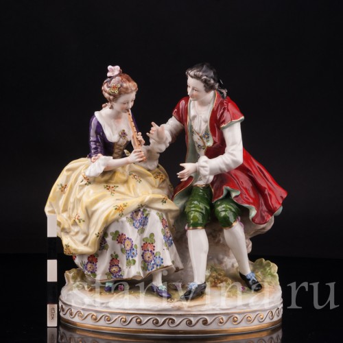 Фарфоровая статуэтка Урок музыки, Volkstedt, Германия, кон. 19 - нач. 20 вв.