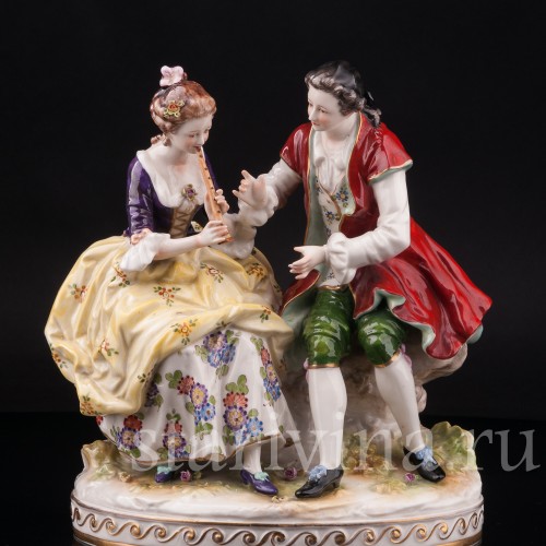 Фарфоровая статуэтка Урок музыки, Volkstedt, Германия, кон. 19 - нач. 20 вв.