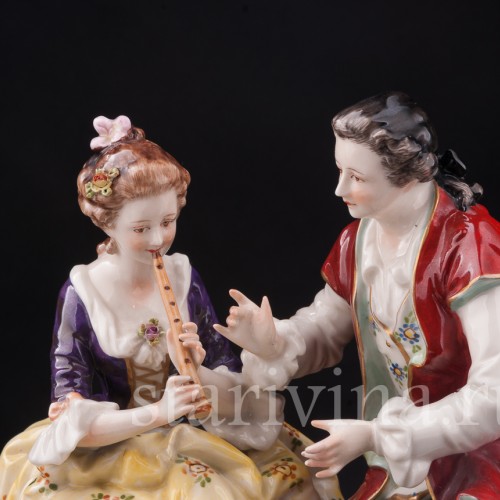Фарфоровая статуэтка Урок музыки, Volkstedt, Германия, кон. 19 - нач. 20 вв.