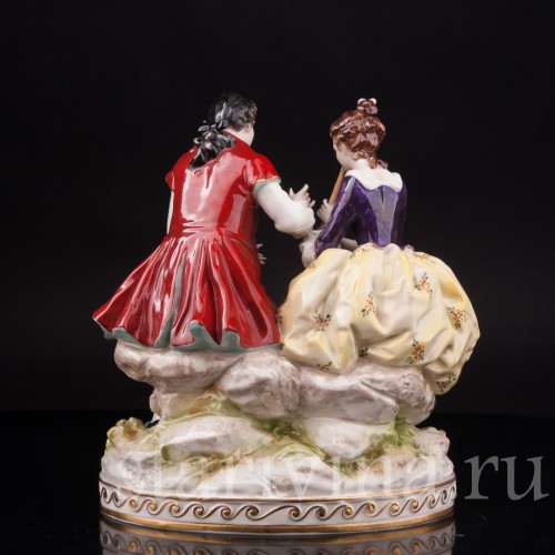 Фарфоровая статуэтка Урок музыки, Volkstedt, Германия, кон. 19 - нач. 20 вв.