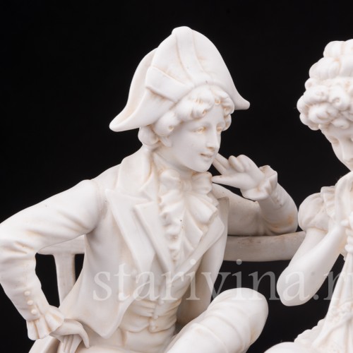 Фарфоровая композиция Галантая пара на скамейке, Scheibe-Alsbach, Германия, нач. 20 в.