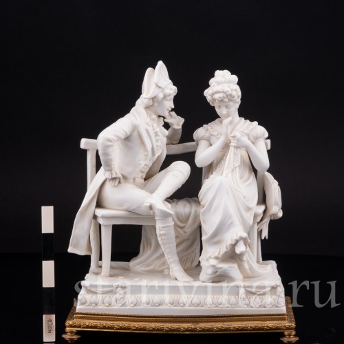 Фарфоровая композиция Галантая пара на скамейке, Scheibe-Alsbach, Германия, нач. 20 в.