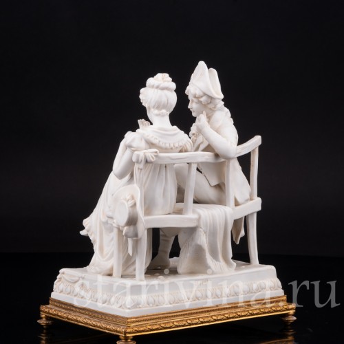 Фарфоровая композиция Галантая пара на скамейке, Scheibe-Alsbach, Германия, нач. 20 в.