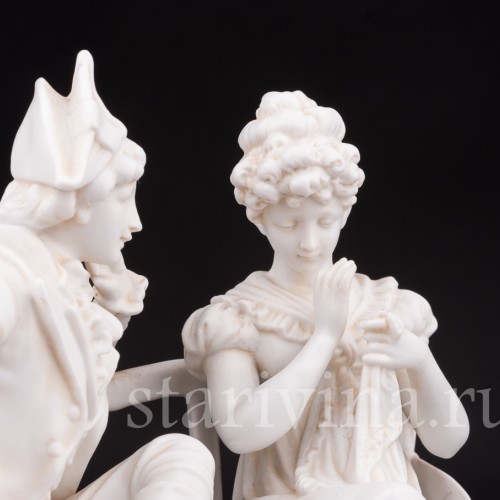 Фарфоровая композиция Галантая пара на скамейке, Scheibe-Alsbach, Германия, нач. 20 в.