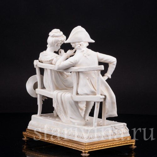 Фарфоровая композиция Галантая пара на скамейке, Scheibe-Alsbach, Германия, нач. 20 в.
