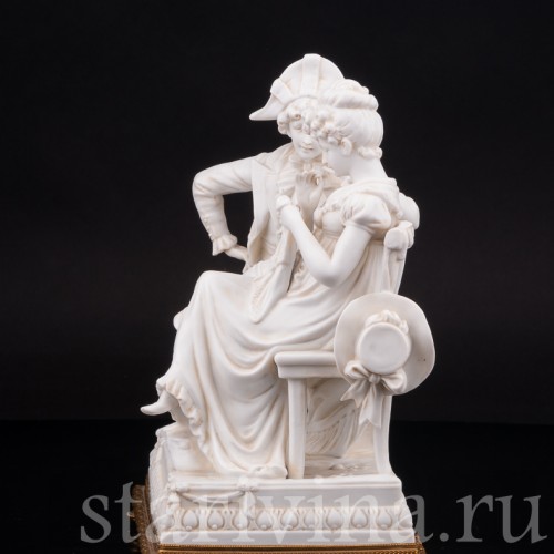 Фарфоровая композиция Галантая пара на скамейке, Scheibe-Alsbach, Германия, нач. 20 в.