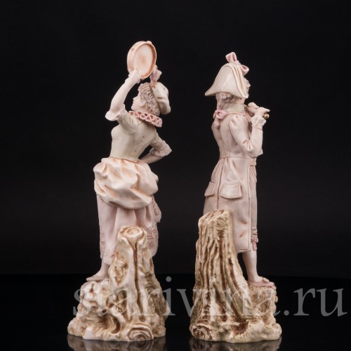 Фарфоровые статуэтки Музицирующая пара, Royal Dux, Чехия, нач. 20 в.