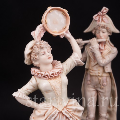Фарфоровые статуэтки Музицирующая пара, Royal Dux, Чехия, нач. 20 в.