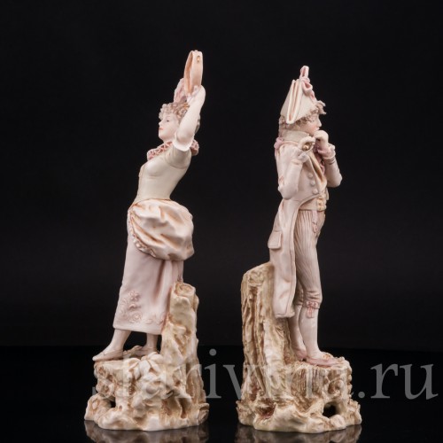 Фарфоровые статуэтки Музицирующая пара, Royal Dux, Чехия, нач. 20 в.
