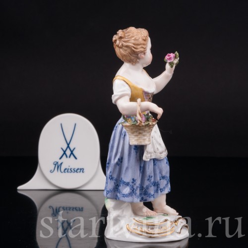 Фигурка из фарфора Девочка с цветочной корзиной Meissen, Германия, сер. 19 - нач. 20 вв.