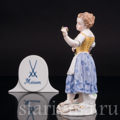 Фигурка из фарфора Девочка с цветочной корзиной Meissen, Германия, сер. 19 - нач. 20 вв.