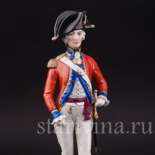 Фарфоровая статуэтка Офицер гвардии, 1792, Sitzendorf, Германия, вт. пол 20 в.