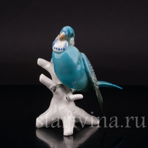 Фарфоровая статуэтка птицы Волнистый попугай, Karl Ens, Германия, вт. пол. 20 в.