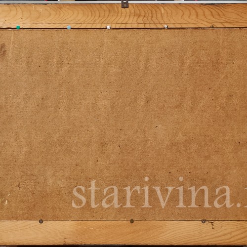 Картина маслом на оргалите Олень на реву, Германия, сер. 20 в.