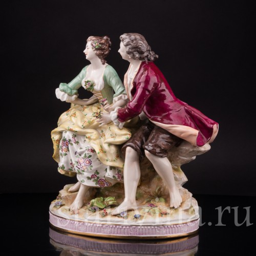 Фарфоровая композиция Пасторальная композиция, Volkstedt, Германия, до 1935 г.