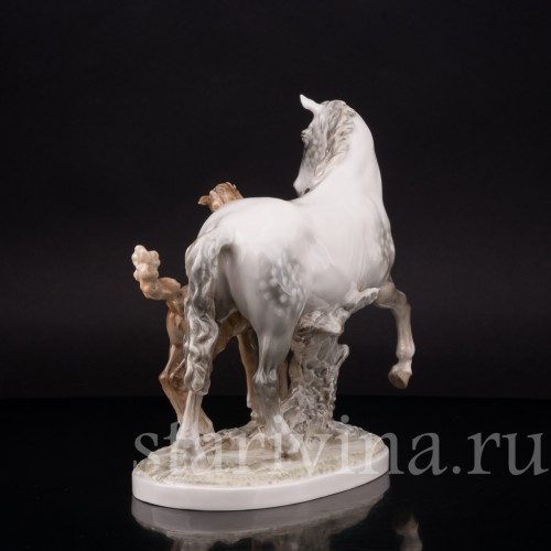 Фарфоровая фигурка Лошадь с жеребёнком, Hutschenreuther, Германия, сер. 20 в.