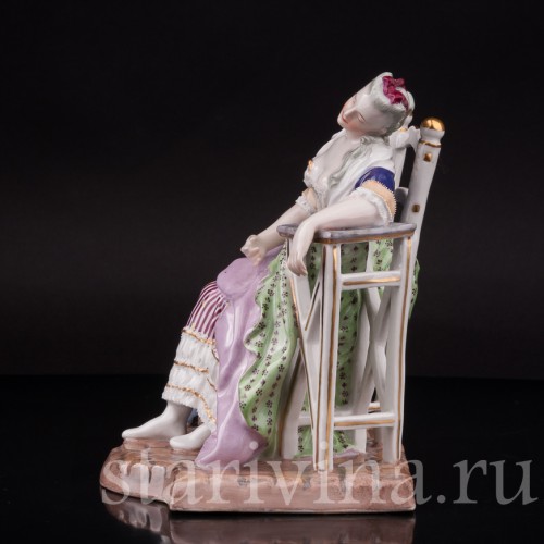 Фарфоровая фигурка девушки Спящая Луиза, Royal Wien, Австрия, 1846 год.