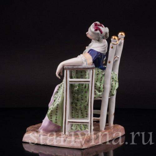 Фарфоровая фигурка девушки Спящая Луиза, Royal Wien, Австрия, 1846 год.