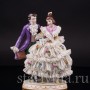 Фарфоровая статуэтка Пара на прогулке, кружевная, Muller & Co, Германия, перв. пол. 20 в.