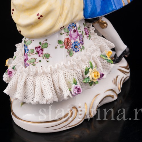 Статуэтка из фарфора Пара в танце, кружевная, Volkstedt, Германия, после 1935 г.