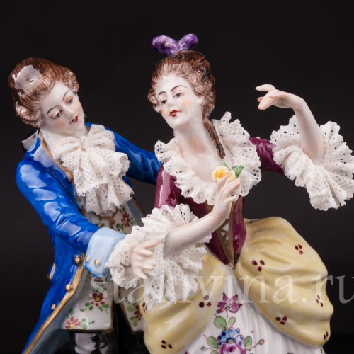 Статуэтка из фарфора Пара в танце, кружевная, Volkstedt, Германия, после 1935 г.